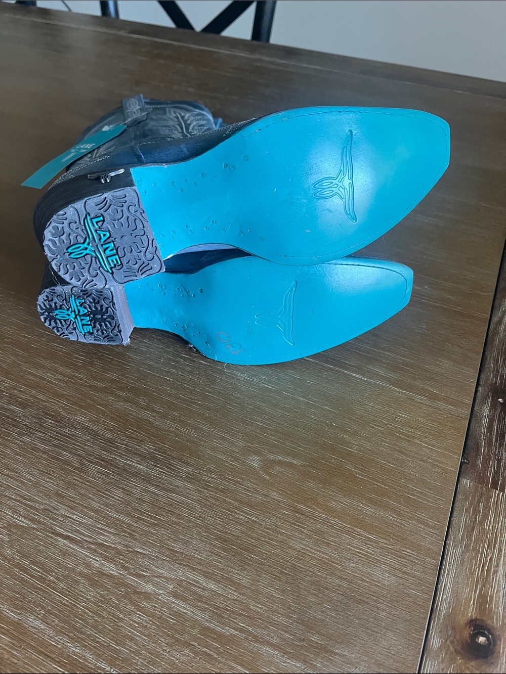 NWT âś§đź’Ž LANE BOOTS đź’Žâś§ Lexington Washed Denim Blue Cowboy Boots Size 7.5 - Picture 6 of 8